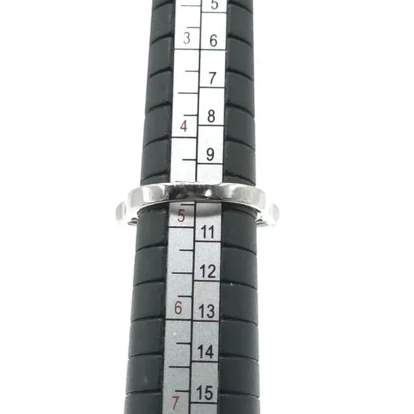 925 Sterling Silver Ring With Clear & Blue Stones Size 6 Art Deco Style - Picture 3 of 3